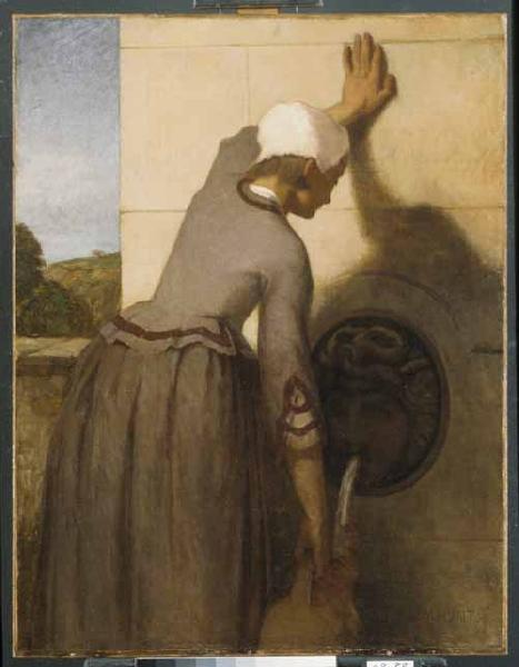 William Morris Hunt Girl at the Fountain